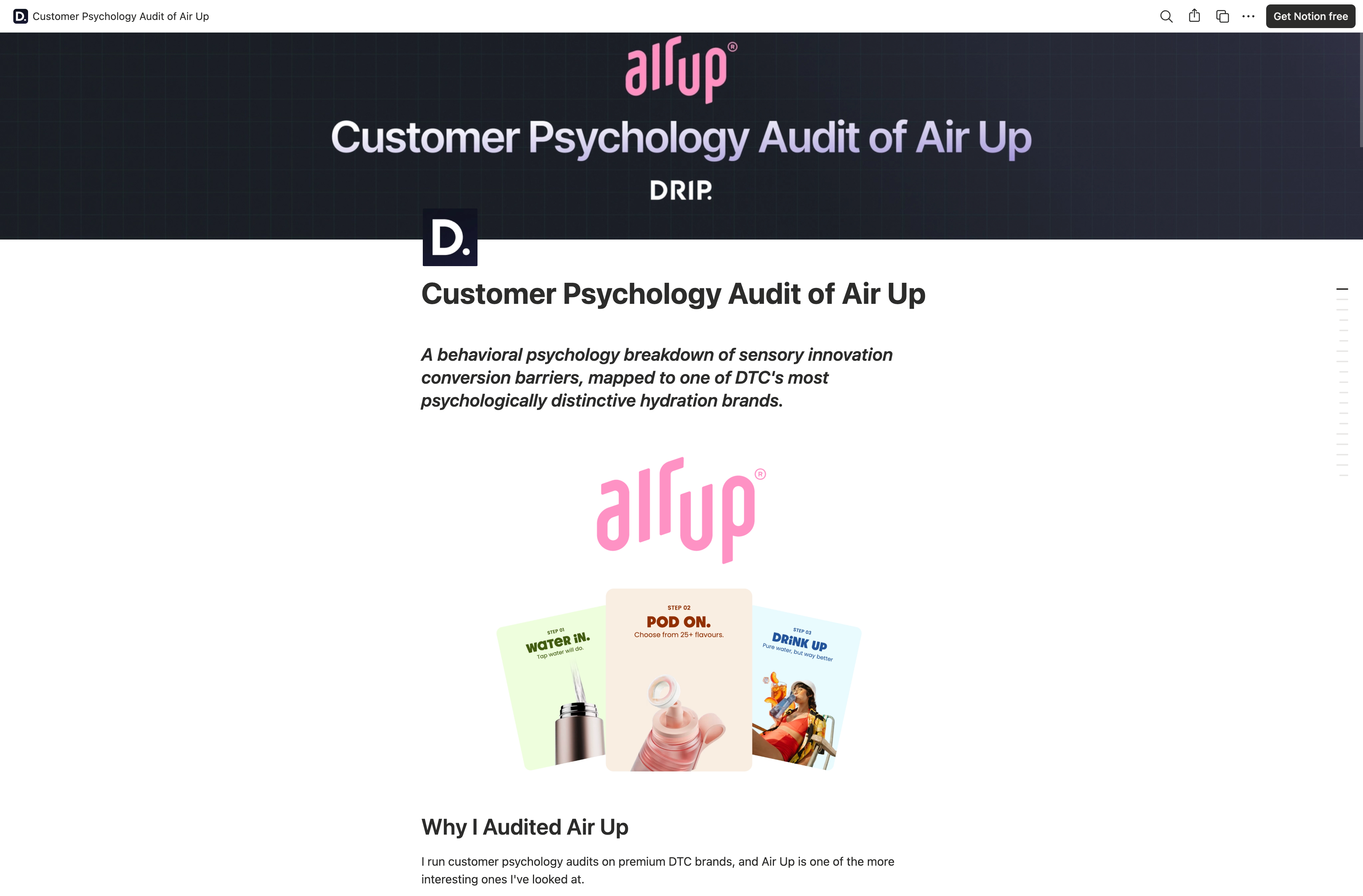 Customer Psychology Audit of Air Up