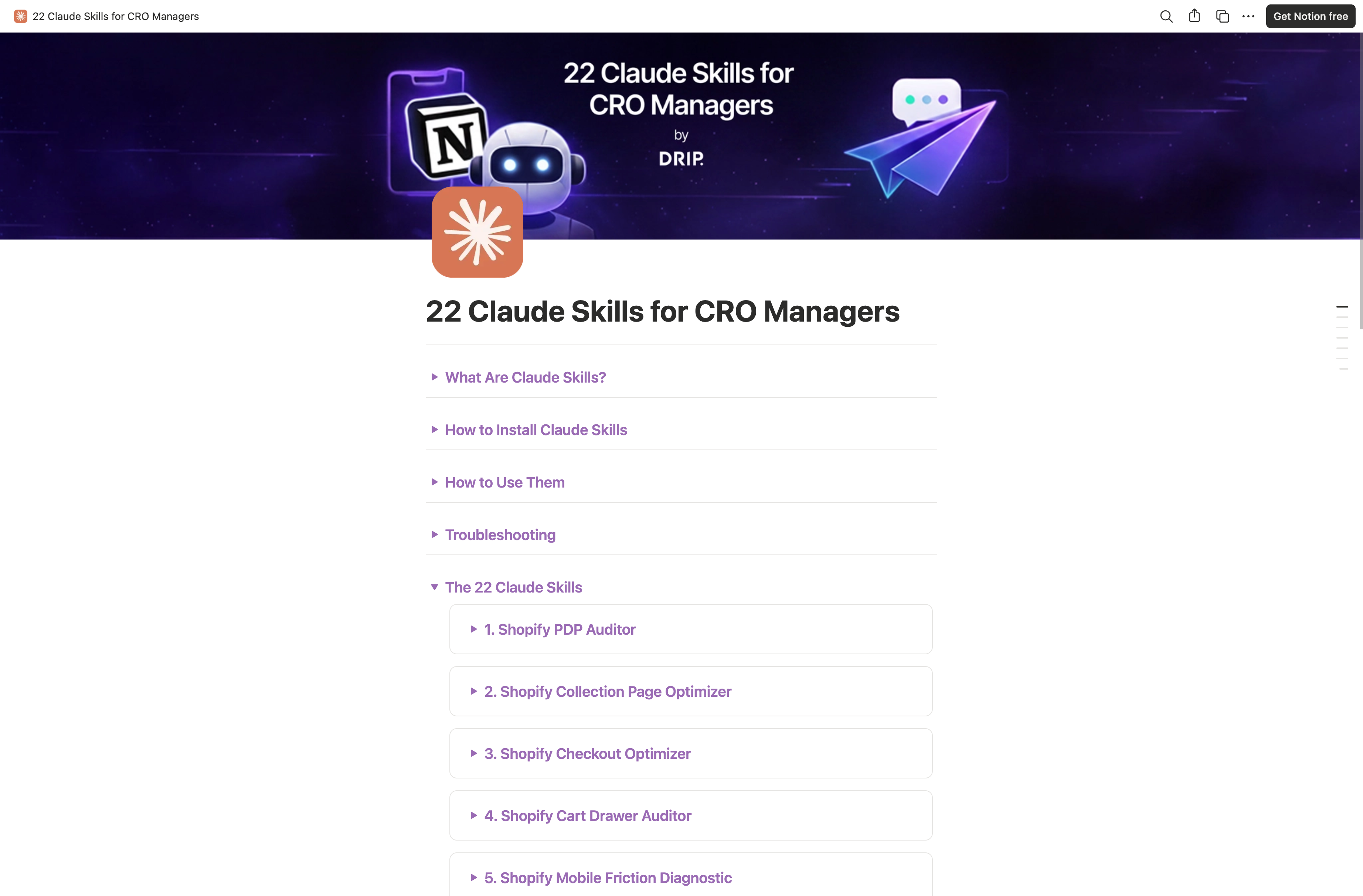 22 Claude Skills for CRO Managers