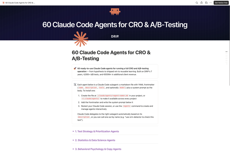 60 best Claude Code agents for CRO and A/B-Testing