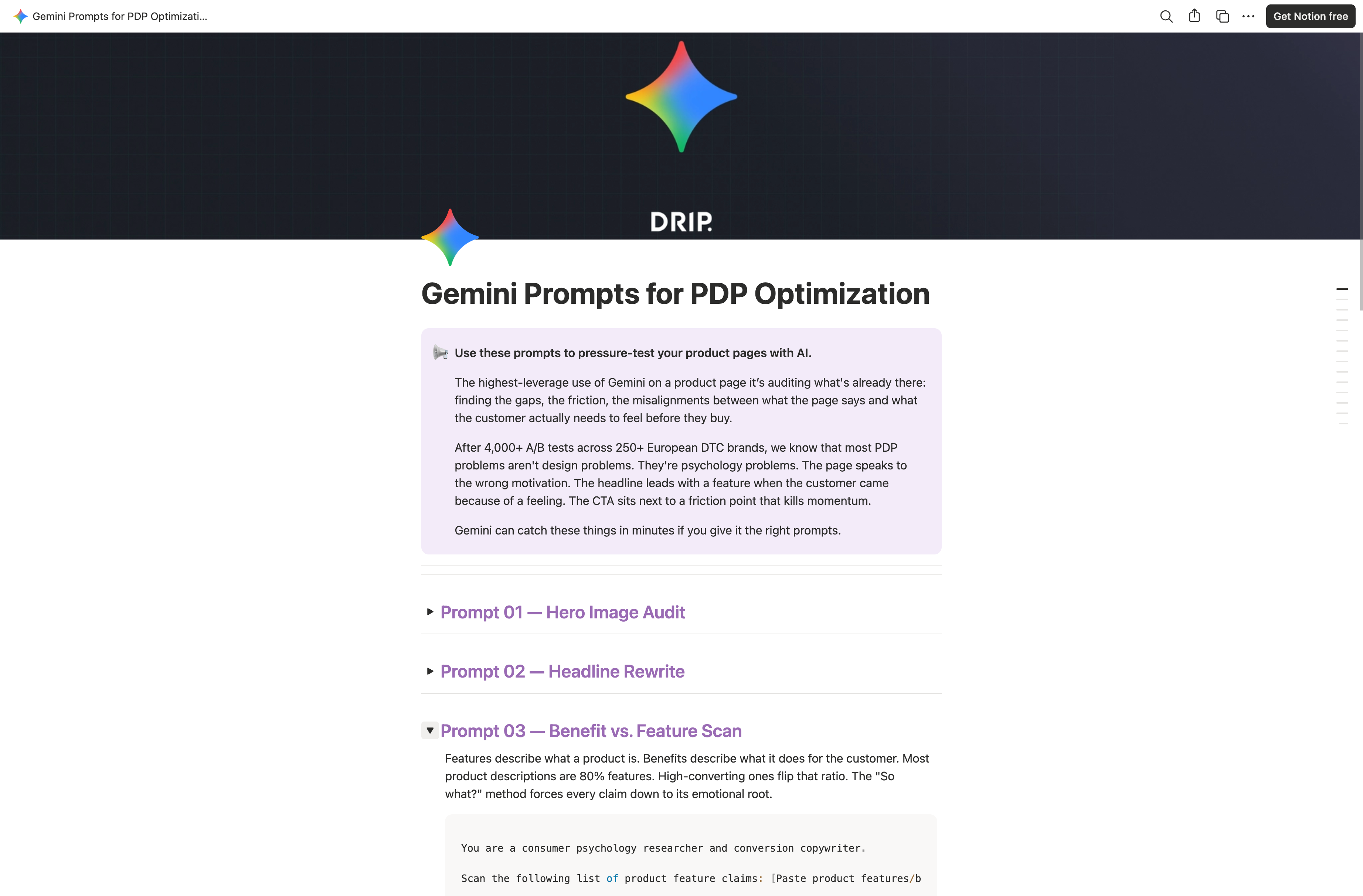 10 Gemini Prompts for PDP Optimization