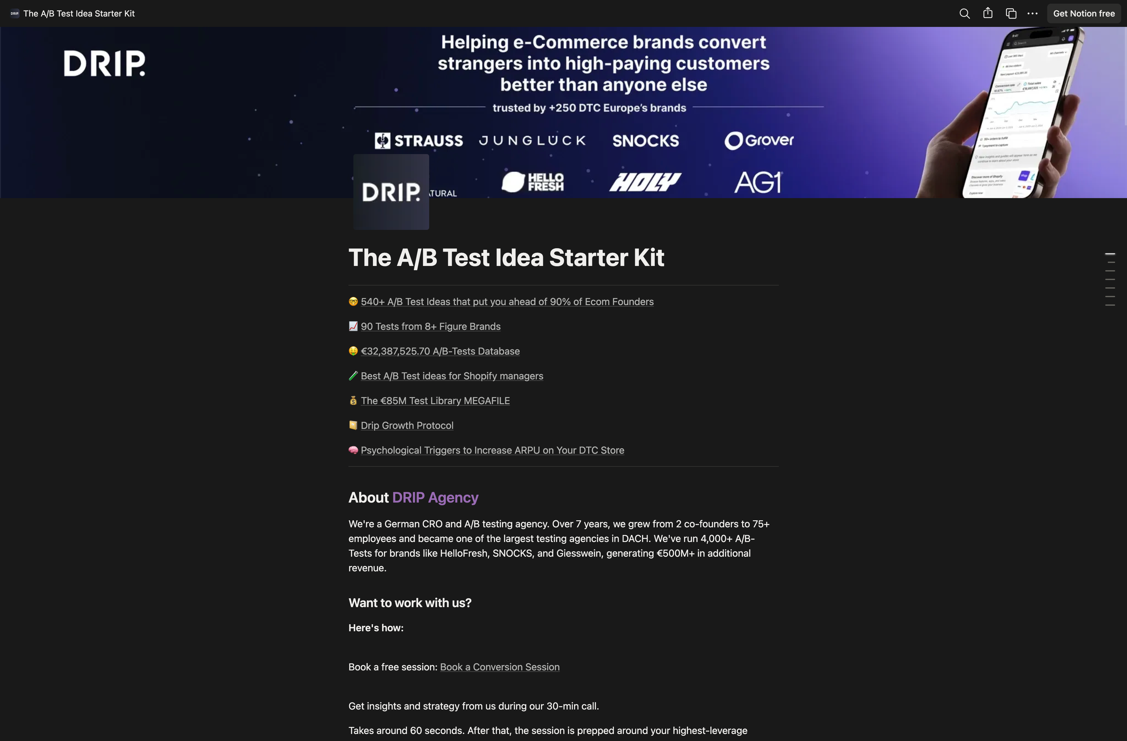 The A/B Test Idea Starter Kit