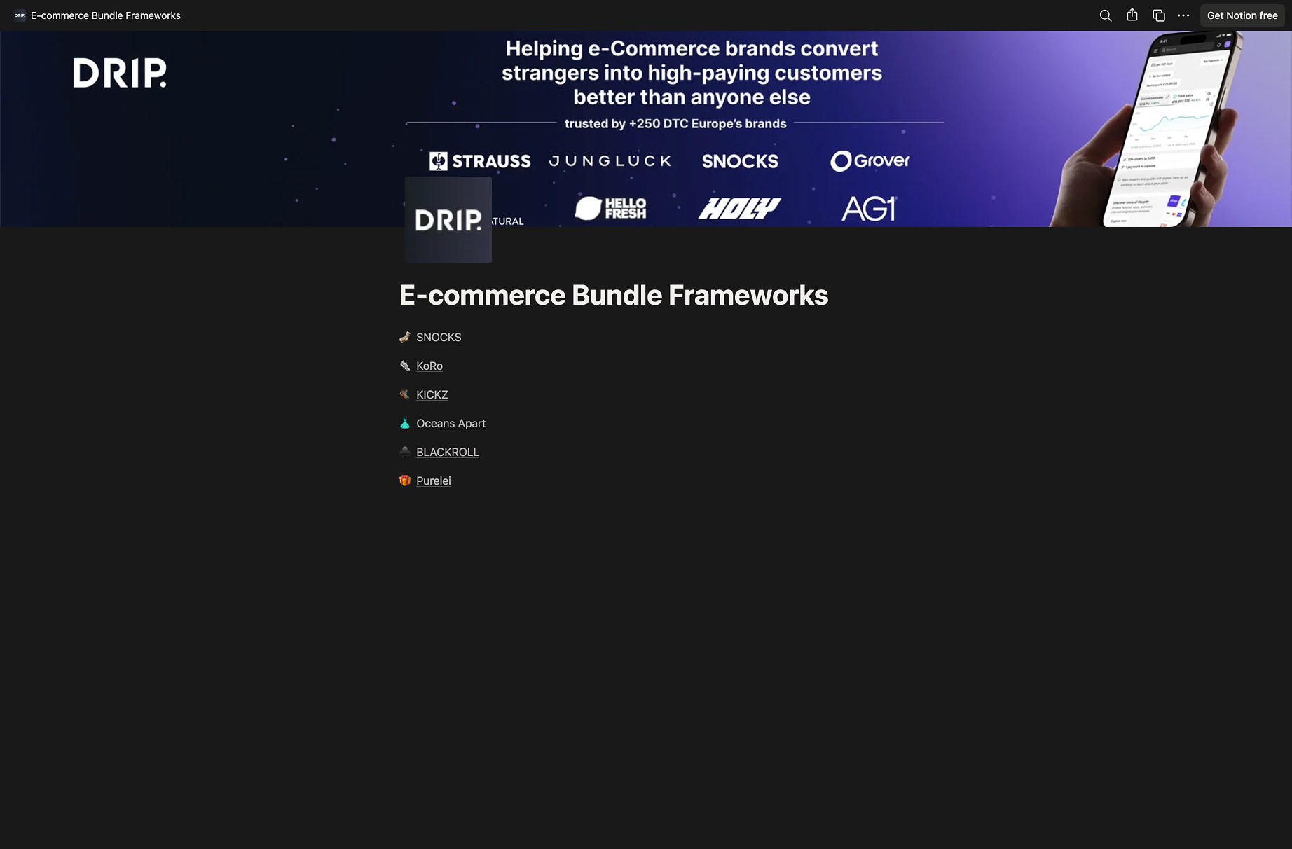 E-commerce Bundle Frameworks by DRIP Agency