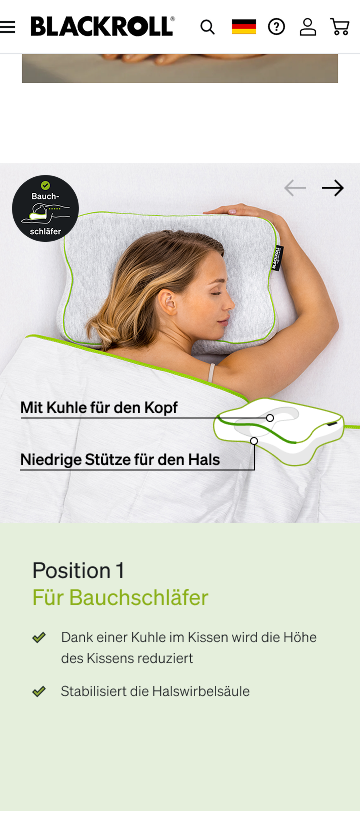 Blackroll pillow sleep position slider improved variant
