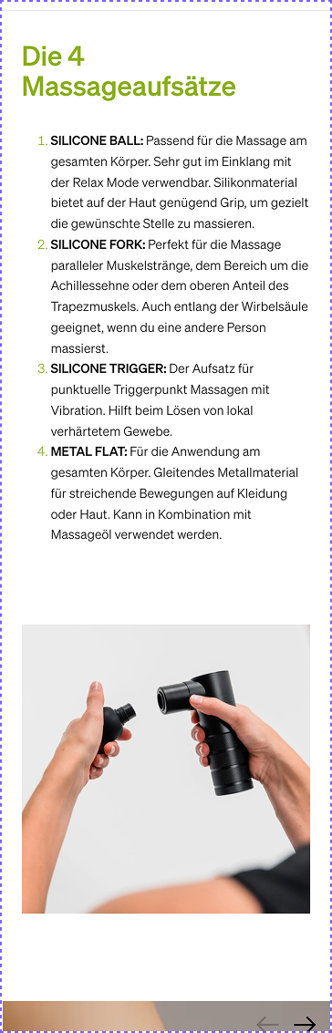 Blackroll fascia gun attachment head control screenshot