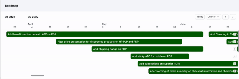 Blackroll animated roadmap timeline