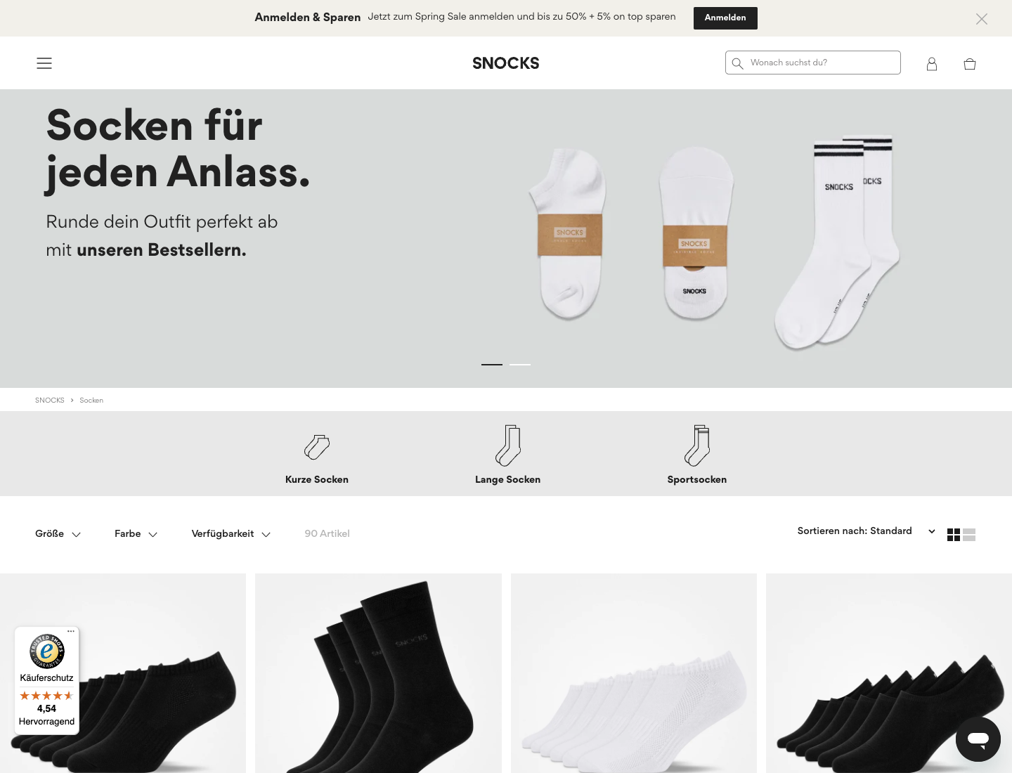 SNOCKS 2026 socks collection page